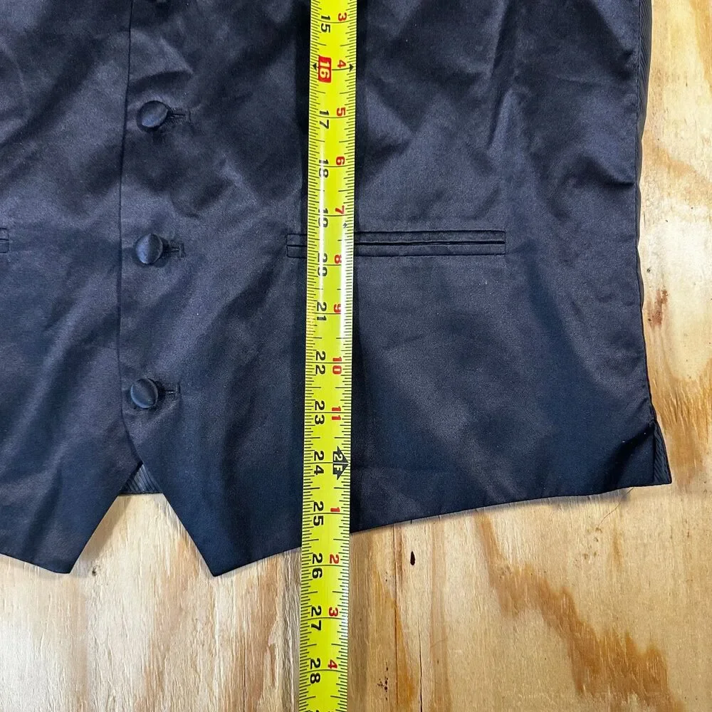 Nicole Miller New York Black Silk Satin Vest Small
